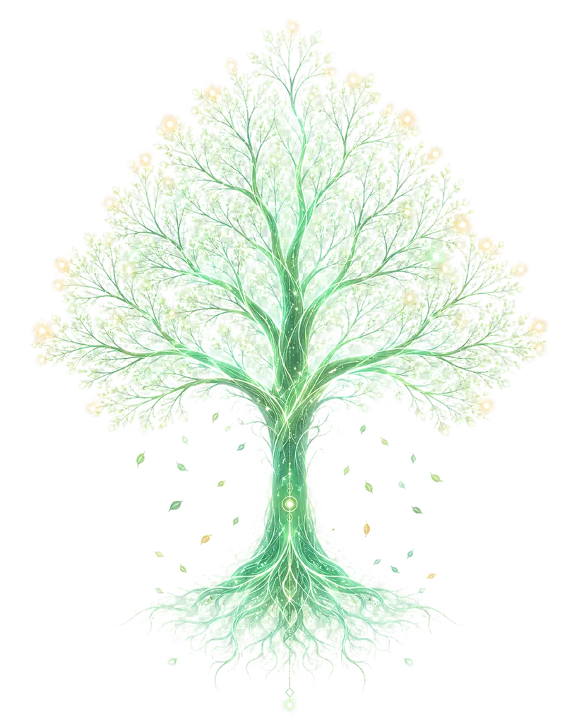 A glowing, growing tree — learn, adapt, grow.